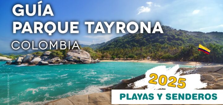 Travel guide cover for Tayrona Park, Colombia (2025): beaches and trails.